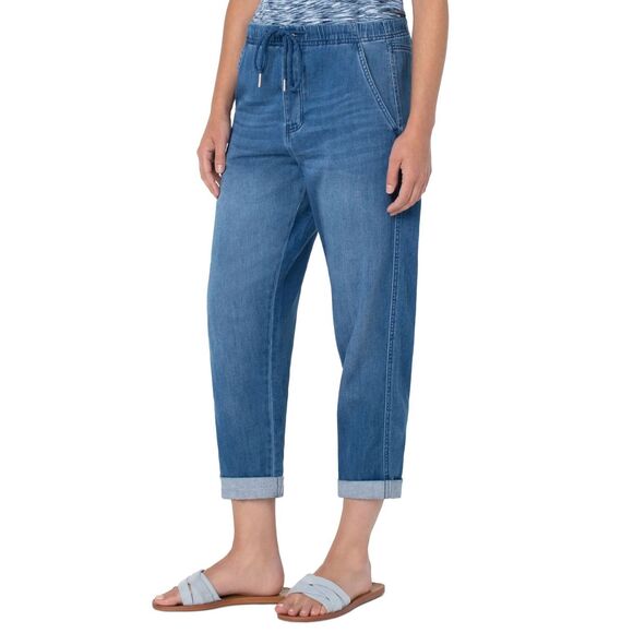 Liverpool The Rascal Tie Front Jean Tapered Leg Button Fly Cotton Vernon 16/33 - Picture 1 of 14